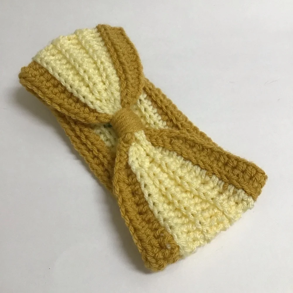 Rose Flower Knit Headband Ear Warmer Handmade Acrylic Hair Band Ski Snowboard